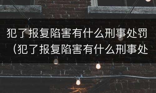 犯了报复陷害有什么刑事处罚（犯了报复陷害有什么刑事处罚吗）