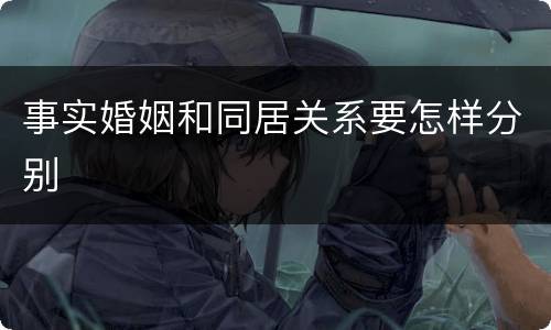 事实婚姻和同居关系要怎样分别
