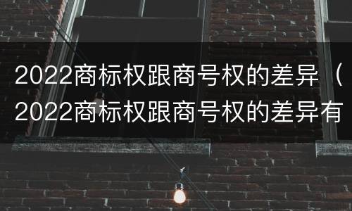 2022商标权跟商号权的差异（2022商标权跟商号权的差异有哪些）