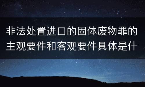 非法处置进口的固体废物罪的主观要件和客观要件具体是什么？