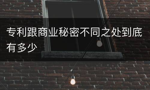 专利跟商业秘密不同之处到底有多少