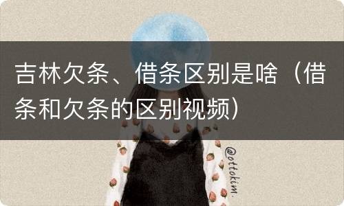 吉林欠条、借条区别是啥（借条和欠条的区别视频）