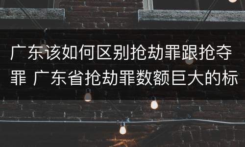 广东该如何区别抢劫罪跟抢夺罪 广东省抢劫罪数额巨大的标准