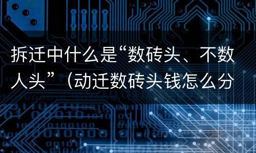 拆迁中什么是“数砖头、不数人头”（动迁数砖头钱怎么分）