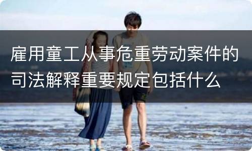 雇用童工从事危重劳动案件的司法解释重要规定包括什么