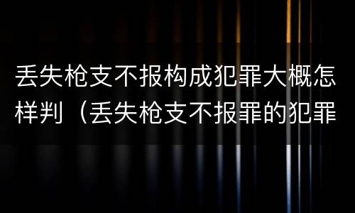 丢失枪支不报构成犯罪大概怎样判（丢失枪支不报罪的犯罪主体）