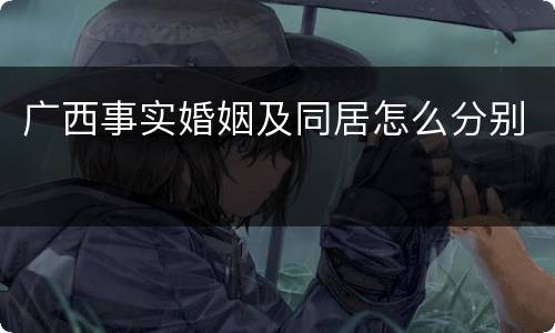 广西事实婚姻及同居怎么分别