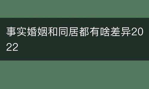 事实婚姻和同居都有啥差异2022