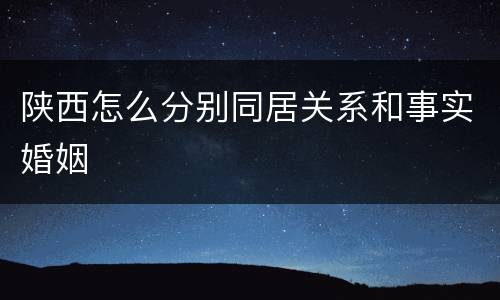 陕西怎么分别同居关系和事实婚姻
