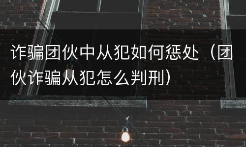 诈骗团伙中从犯如何惩处（团伙诈骗从犯怎么判刑）