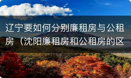 辽宁要如何分别廉租房与公租房（沈阳廉租房和公租房的区别）