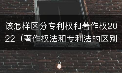 该怎样区分专利权和著作权2022（著作权法和专利法的区别）