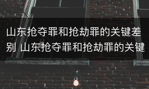 山东抢夺罪和抢劫罪的关键差别 山东抢夺罪和抢劫罪的关键差别是什么