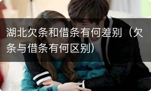 湖北欠条和借条有何差别（欠条与借条有何区别）