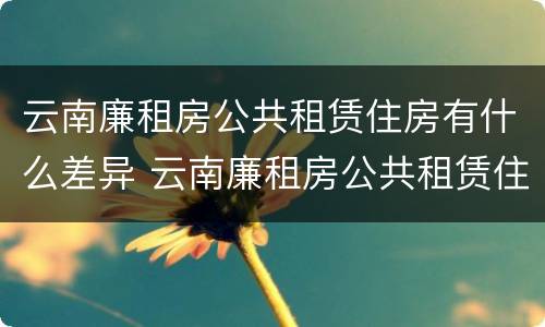 云南廉租房公共租赁住房有什么差异 云南廉租房公共租赁住房有什么差异吗