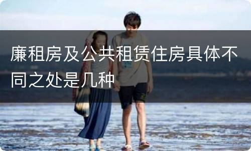 廉租房及公共租赁住房具体不同之处是几种