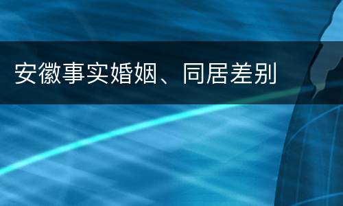 安徽事实婚姻、同居差别