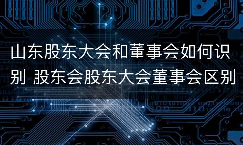 山东股东大会和董事会如何识别 股东会股东大会董事会区别