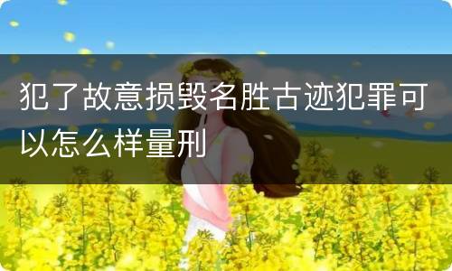 犯了故意损毁名胜古迹犯罪可以怎么样量刑