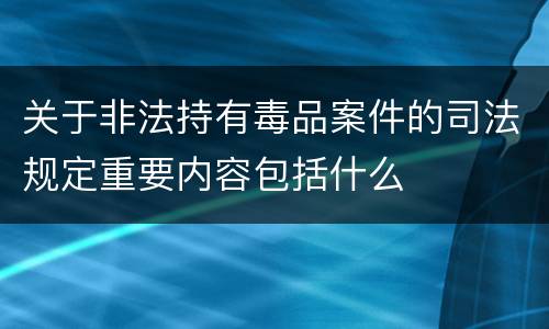 关于非法持有毒品案件的司法规定重要内容包括什么