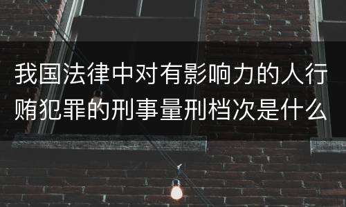 我国法律中对有影响力的人行贿犯罪的刑事量刑档次是什么