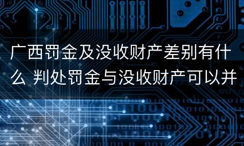 广西罚金及没收财产差别有什么 判处罚金与没收财产可以并罚吗