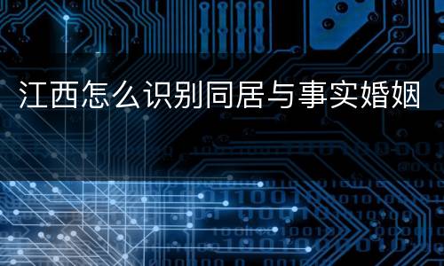 江西怎么识别同居与事实婚姻