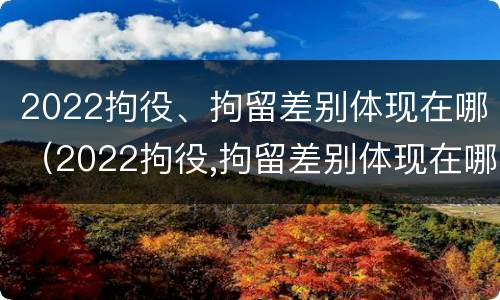 2022拘役、拘留差别体现在哪（2022拘役,拘留差别体现在哪些方面）