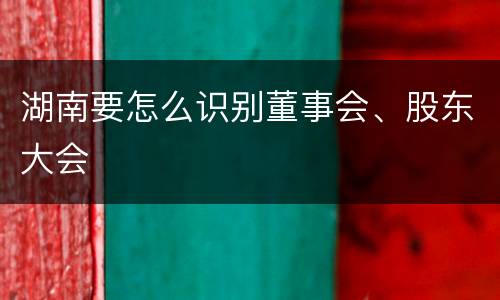 湖南要怎么识别董事会、股东大会