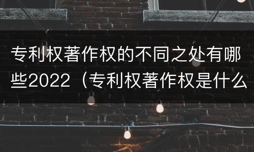 专利权著作权的不同之处有哪些2022（专利权著作权是什么意思）