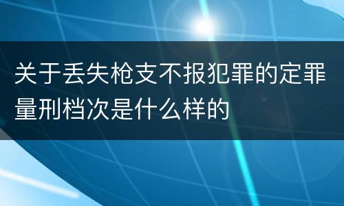 关于丢失枪支不报犯罪的定罪量刑档次是什么样的