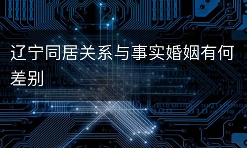 辽宁同居关系与事实婚姻有何差别