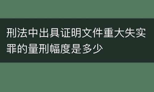 刑法中出具证明文件重大失实罪的量刑幅度是多少