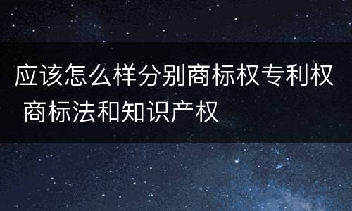 应该怎么样分别商标权专利权 商标法和知识产权