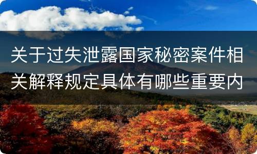 关于过失泄露国家秘密案件相关解释规定具体有哪些重要内容