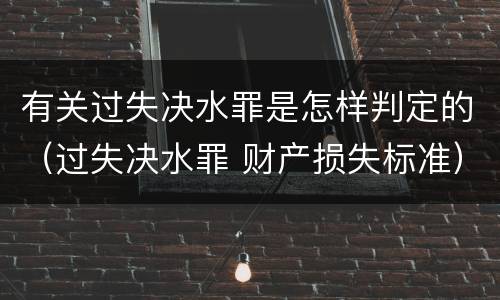 有关过失决水罪是怎样判定的（过失决水罪 财产损失标准）