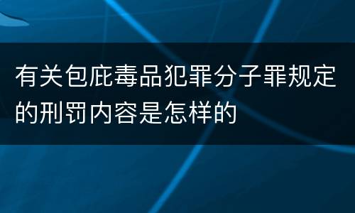有关包庇毒品犯罪分子罪规定的刑罚内容是怎样的