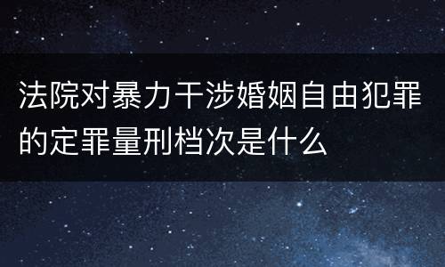 法院对暴力干涉婚姻自由犯罪的定罪量刑档次是什么