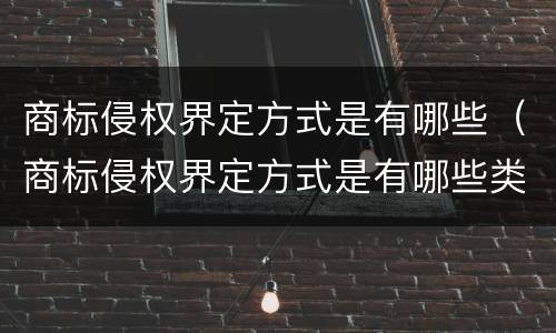 商标侵权界定方式是有哪些（商标侵权界定方式是有哪些类型）
