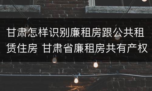 甘肃怎样识别廉租房跟公共租赁住房 甘肃省廉租房共有产权管理办法