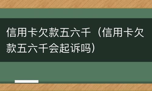 信用卡欠款五六千（信用卡欠款五六千会起诉吗）
