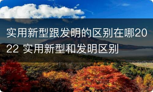 实用新型跟发明的区别在哪2022 实用新型和发明区别
