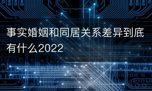 事实婚姻和同居关系差异到底有什么2022