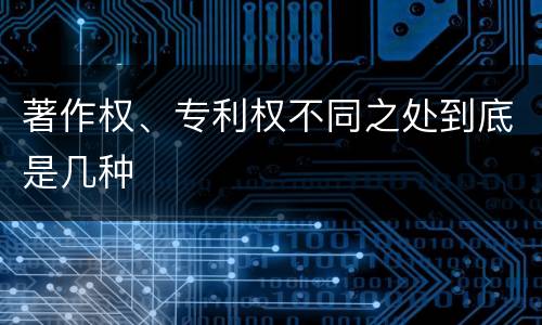 著作权、专利权不同之处到底是几种