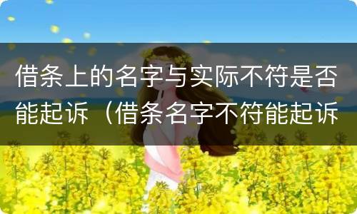 借条上的名字与实际不符是否能起诉（借条名字不符能起诉吗）