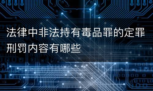 法律中非法持有毒品罪的定罪刑罚内容有哪些