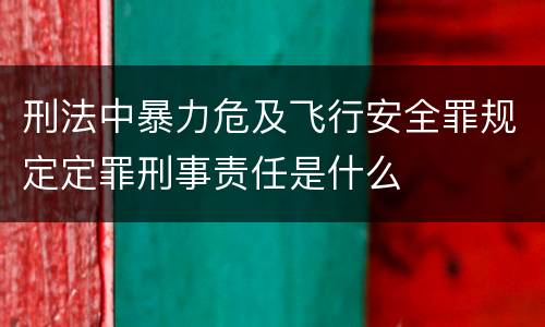 刑法中暴力危及飞行安全罪规定定罪刑事责任是什么