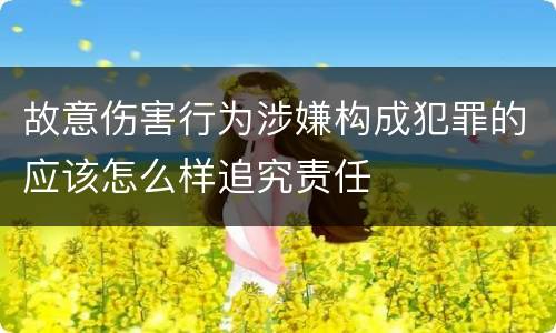 故意伤害行为涉嫌构成犯罪的应该怎么样追究责任