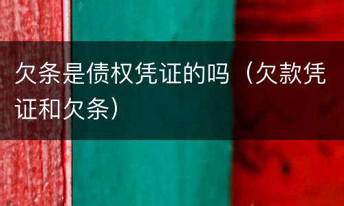 欠条是债权凭证的吗（欠款凭证和欠条）