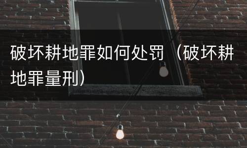 破坏耕地罪如何处罚（破坏耕地罪量刑）